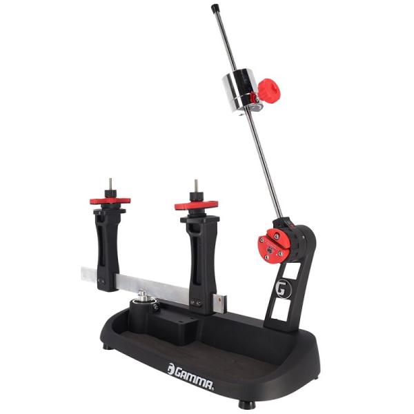 Gamma Momentum 2 tabletop stringing machine in rear view